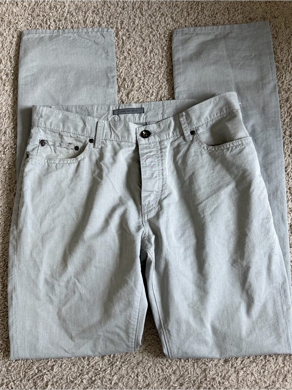 John Varvatos Collection Skull Grey 5 Pocket Pants